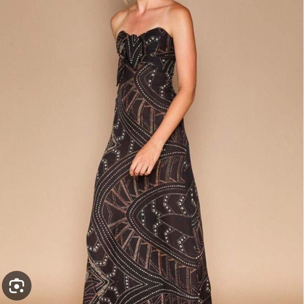 EUC Stone Cold Fox Art Deco Maxi Dress Sz 3 (L)